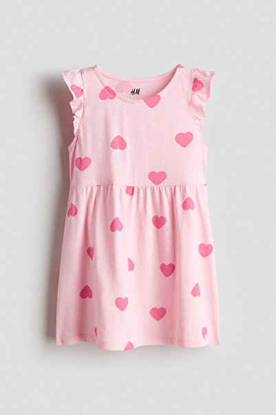 H&M Pamuklu ve Baskılı Elbise