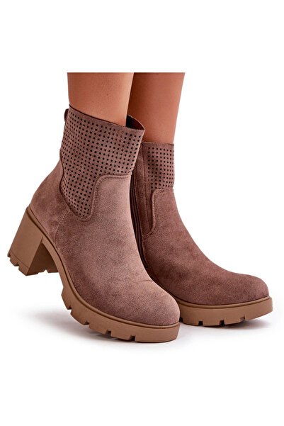 BOTO Women's Heeled Boots with Zipper Suede Brown Rashmi 36