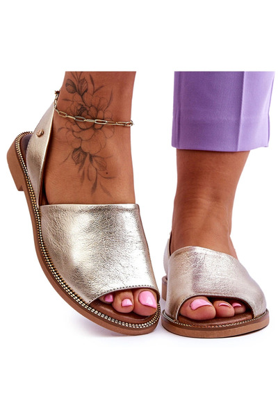 Zazoo 40327 Leather Slip-On Sandals Gold 37