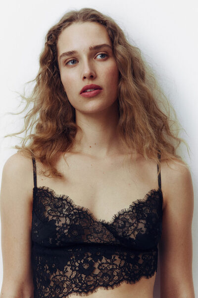 H&M Asimetrik Dantel Bralet