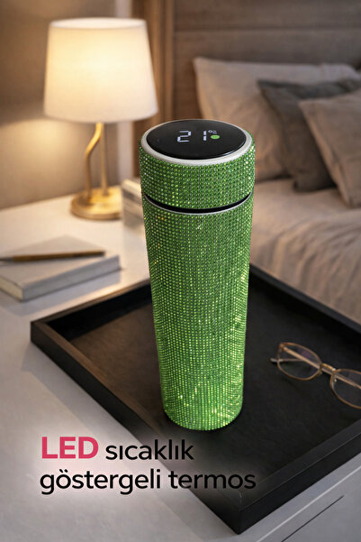 BMHOUSE LED Göstergeli Termos 500 ml Paslanmaz Çelik Dijital Sıcaklık Göstergeli Termos