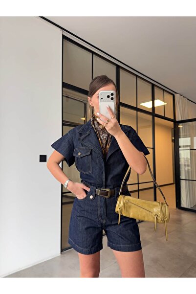 BB Bensu Buyruk Tek Pocketed K Belt İ Denim Jumpsuit