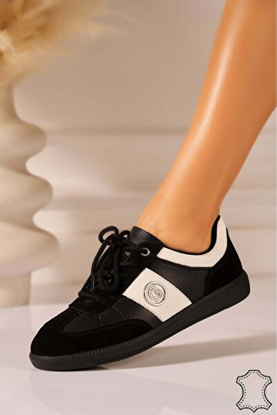 Joana Γυναικεία Μαύρα Σουέτ Δερμάτινο Αθλητικό παπούτσι Lyrina 39 από Σουέτ