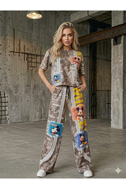 DENİKK Trend Special Stone Print Embroidered Tracksuit Set