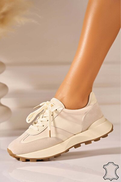 Joana Μπεζ Σουέτ Δερμάτινο Αθλητικό παπούτσι Tenley