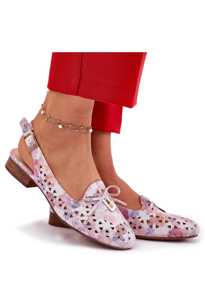 BOTO Balerini decupați cu toc deschis, multicolori, Navinnia 38