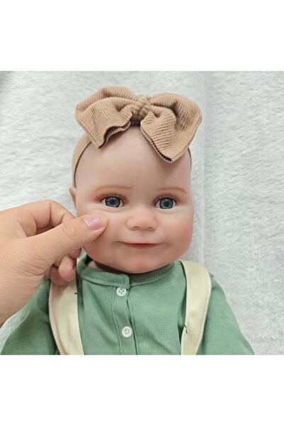 LunaDefano 20 İnç (50 cm) Gerçekçi Kumaş Gövde Bebek Açık Gözlü Poz Verilebil...