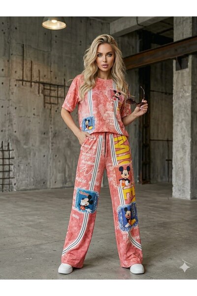 DENİKK Trend Special Stone Print Embroidered Tracksuit Set