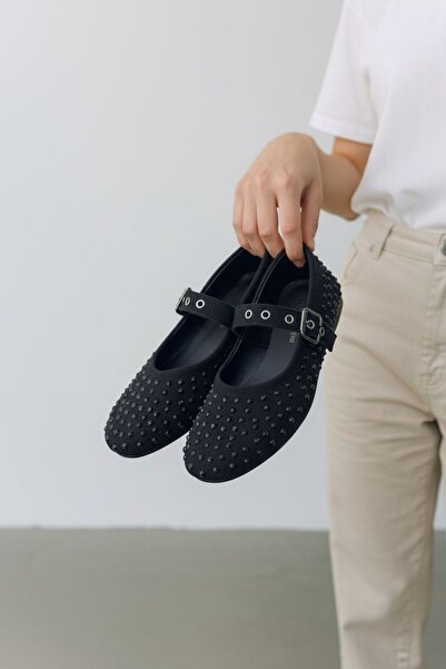 Adım Dünyası Γυναικεία παπούτσια Stoned Mary Jane Μπαλαρίνα με λουράκι στον α...