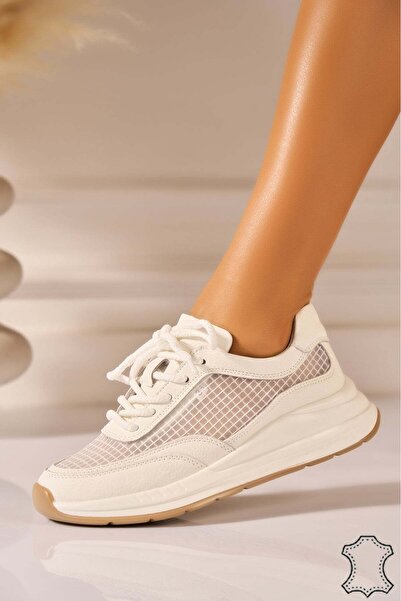 Joana Αθλητικό παπούτσι Aleria Cream από Γνήσιο Δέρμα 39