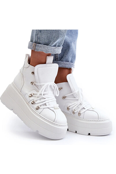 Zazoo Pantofi sport damă din piele 3416, albi, mărimea 36