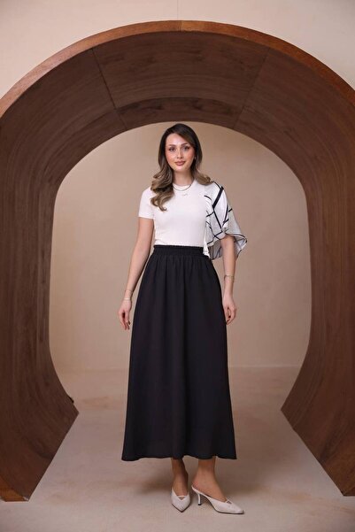 Balenbi Γυναικεία Βασική Φούστα με Ελαστική Μέση Μοντάλ Υφαντό 1204