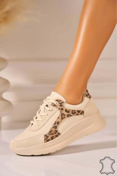 Joana Μπεζ Σουέτ Δερμάτινο Αθλητικό παπούτσι Neydir 37