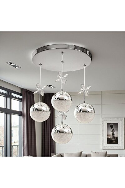 OSC HOME AYDINLATMA TASARIM KUMANDALI ÇAP 30 CM YUKSEKLIK 80 CM krom RENK DİM...