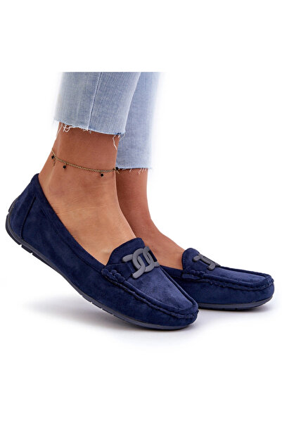 BOTO Mocasini eleganți din piele întoarsă pentru femei, bleumarin, Rabell 37