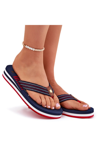 Big Star Shoes Șlapi cu platformă pentru femei Big Star RR274A126 Bleumarin 41