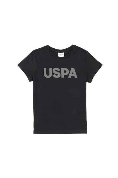 U.S. Polo Assn. Boys' Black Crew Neck T-Shirt with Printed