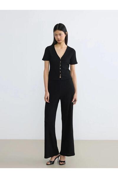 LC Waikiki Elastic Waist Textured Women's Trousers (S6)