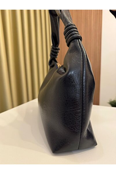 MU&ME BOUTİQUE Bag Soft with Ruched Detail Leather Sleeves Bag Si