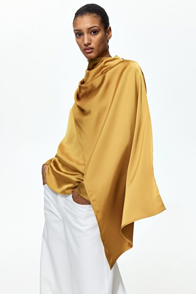 H&M Şal Detaylı Saten Bluz