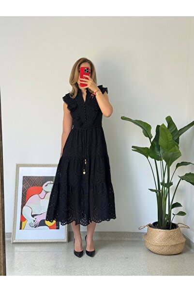 Butik SİYAH FİSTOLU ELBİSE