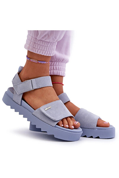 Big Star Shoes [ Sandale cu platformă din piele întoarsă pentru femei de la B...