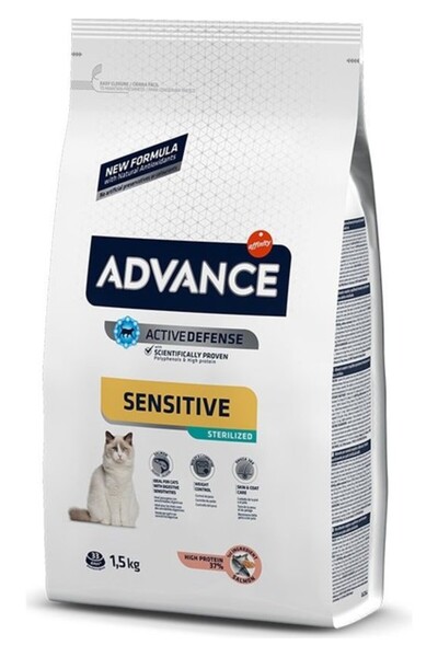 Advance Sensitive Sterilized Somonlu Kısırlaştırılmış Kedi Maması 1.5 kg