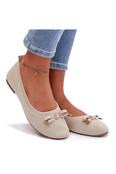 BOTO Beige Balerinas with Bow Amelivra 38