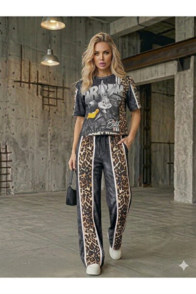 DENİKK Trend Special Stone Print Embroidered Tracksuit Set