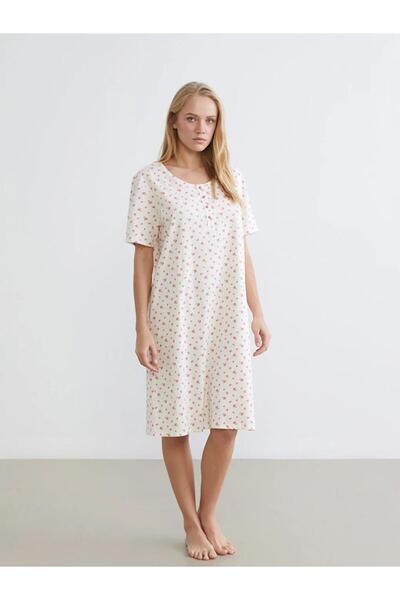 LC Waikiki Crew Neck Floral Women's Nightgown (S6)