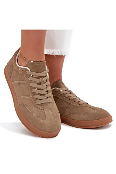 Big Star Shoes Women's Suede Sneakers Big Star SS274675 HI-POLY SYSTEM Beige 40