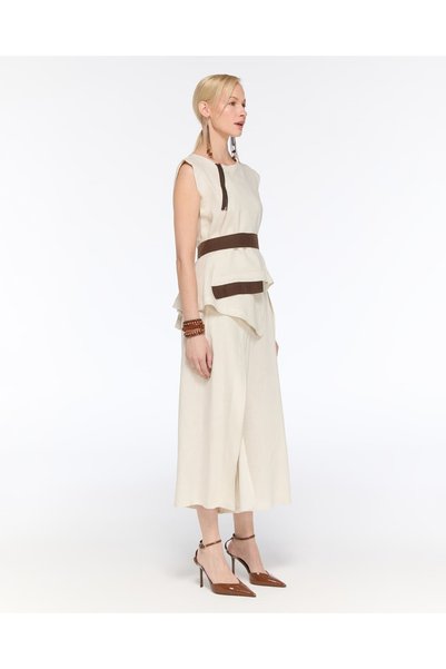 LAMANTE Zippered Linen Blouse