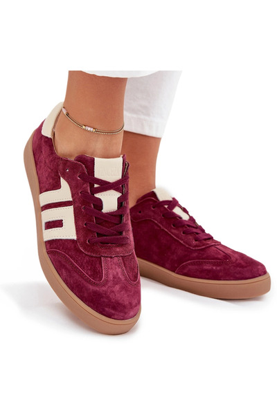 Vinceza Women's Suede Sneakers 79557 Bordeaux 38