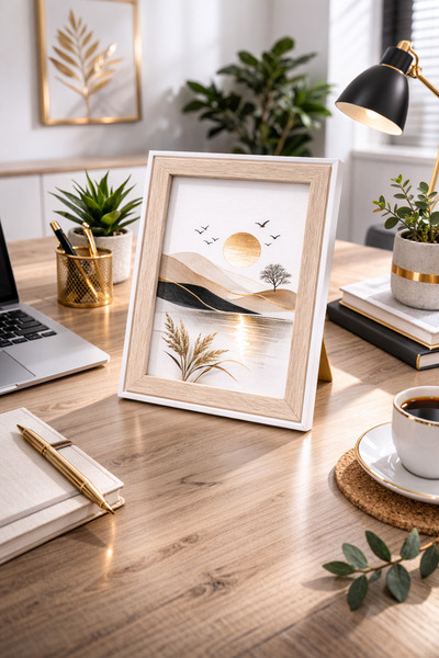 MİS KİTCHEN Solid Wood Photo Frame with Glass 15X20 cm Desktop Decorative Fra...