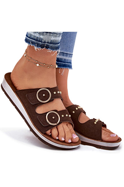 Inblu Papuci de damă confortabili CP000054 Maro 40