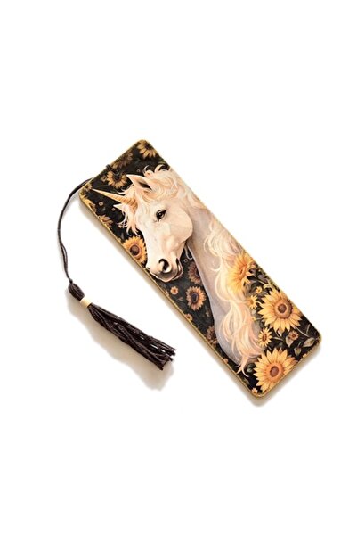 CrisArtDeco Wooden Bookmark with Unicorn and Sunflower - 170541