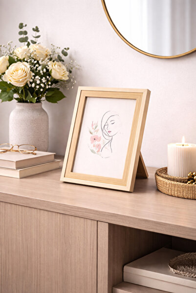 MİS KİTCHEN Solid Wood Photo Frame with Glass 15X20 cm Desktop Decorative Fra...