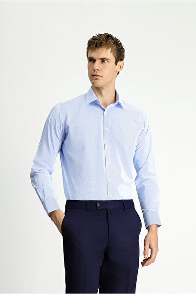 Kiğılı Класична смугаста бавовняна сорочка з довгими рукавами, яку легко прас...