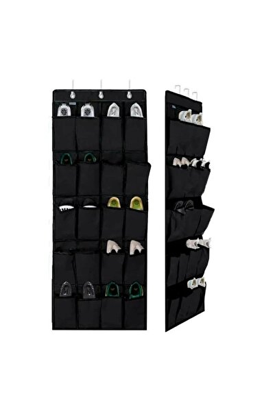 ELITECOMMERCEMARKET Hanging Shoe Rack with 20 Compartments Rings & Hooks 48x1...