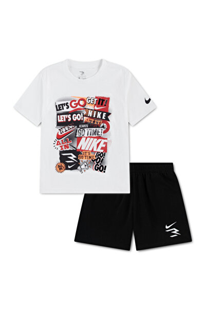 Nike طقم تي شيرت وشورت تيري من RWB للأولاد 8Q1426 8Q1426-001