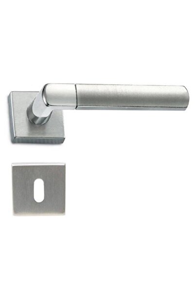 THG Mânere uși ALICE Q cromate/cromate satinate cu rozetă pentru cheie