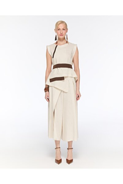 LAMANTE Fermuarlı Keten Bluz