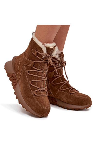 Big Star Shoes Women's Suede Snow Boots With Fur Big Star SS274318 Brown 37