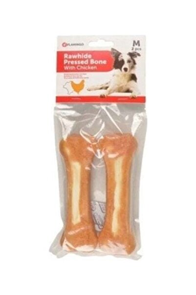 Flamingo Rhide Tavuk Kaplı Kemik Köpek Ödül Maması 2 Adet 15 cm 220 gr