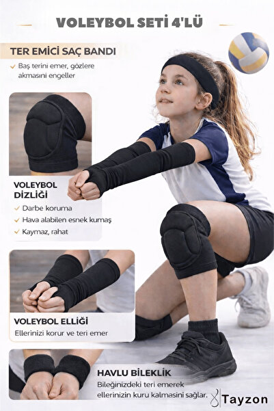 St Morritz Voleybol Seti: Sünger Destekli Kolluk, Havlu, Bileklik ve Kafa Bandı
