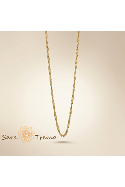 SaraTremo Royal Thread Necklace 45 cm – Unisex Gold Plated Rope Chain