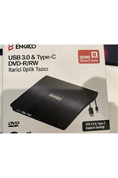 Enkado Ekd-Udvd120 Type-C - USB 3.0 DVD-R-CD-R-RW- Dvd-Rw Ultra Slim Harici O...