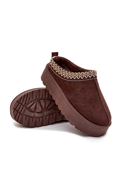 BOTO Children Youth Snow Boots With Embroidery On Platform Chocolate Jolisse 32