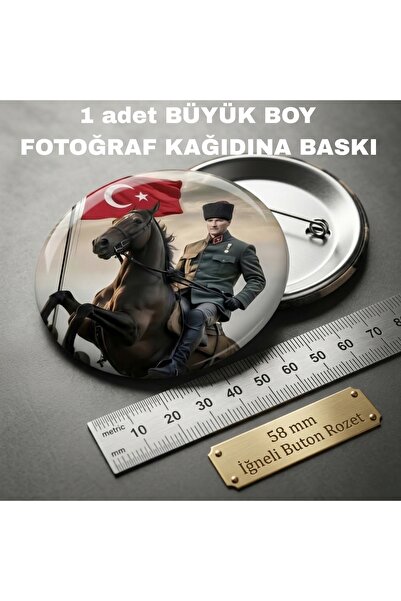 Mugs and love Mustafa kemal atatürk BÜYÜK BOY kaliteli baskı iğneli rozet