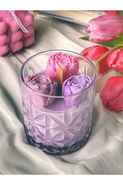 OEM Scented soy candle with wooden wick, Peony Premium, CandlyON, peonies, 48...